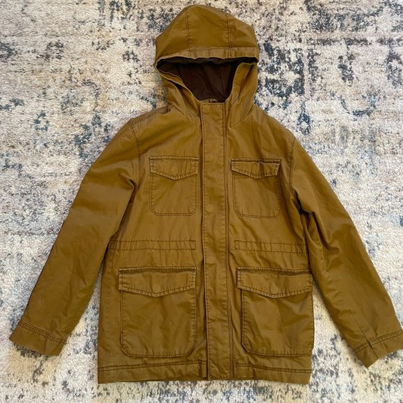 Old Navy Other - Old Navy | Youth Boy Brown Full Zip Insulated Hooded Utility Jacket Coat L 10 12